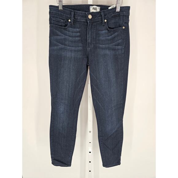 Paige Womens Sz 31 Verdugo Crop Dark Wash Denim Blue Jeans - Picture 1 of 5